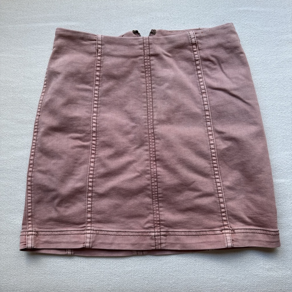 Free people mauve denim mini skirt